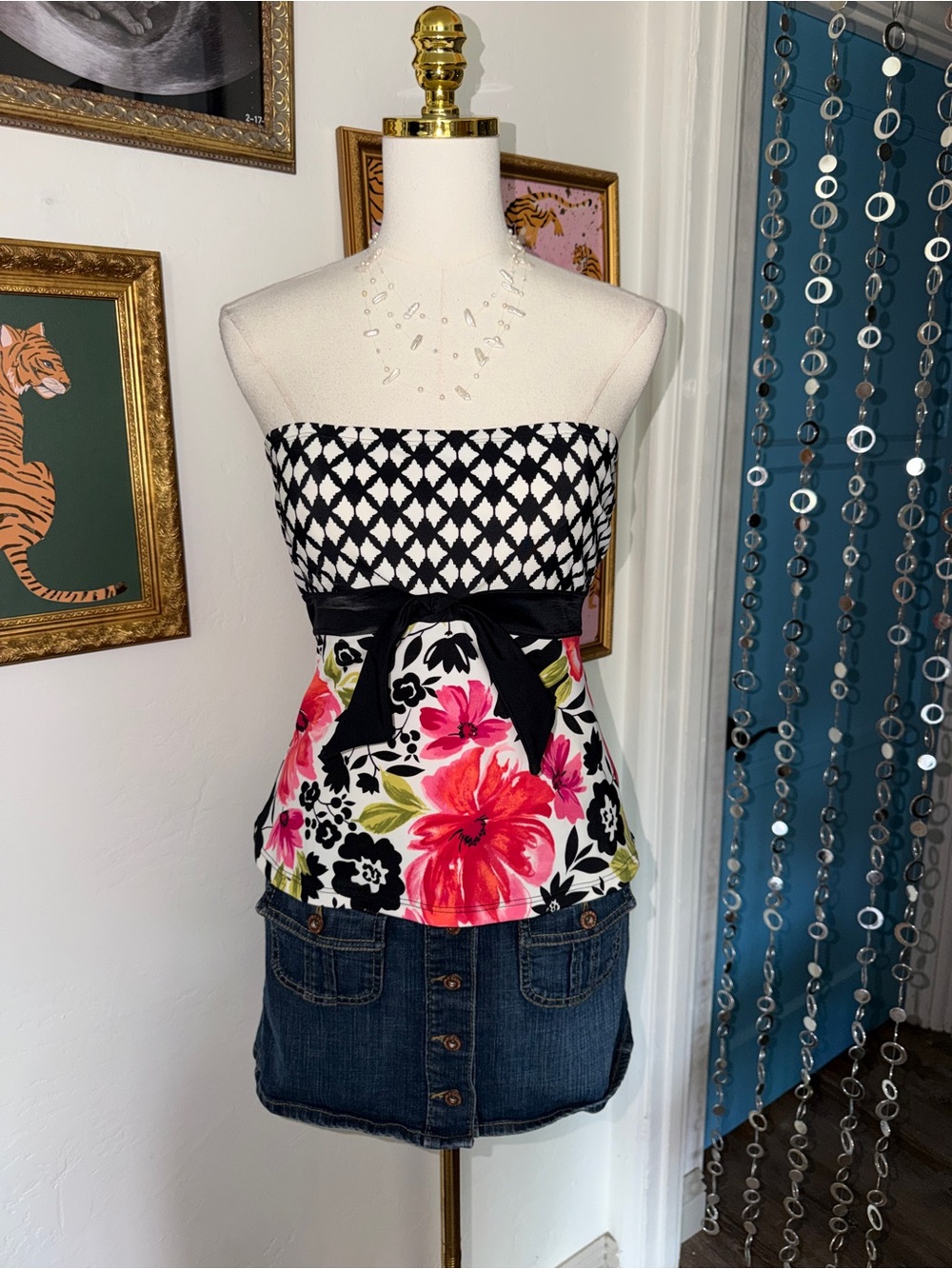 Vintage Y2K Strapless Tankini Top